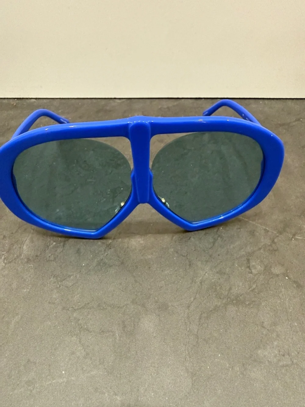 The Attico Ibiza by Linda Farrow Oversized Blue Sunglasses